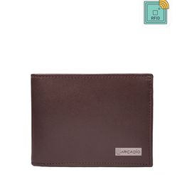 ARCADIO Men Brown Textured Leather RFID Two Fold Wallet-image-38