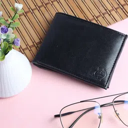ZEVORA Men Black Solid Two Fold Wallet-53