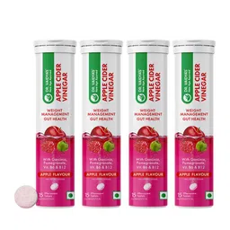 DR. VAIDYA'S Set Of 4 Apple Cider Vinegar Tablets-15 Effervescent Tablet Each-Apple Flavor image 1