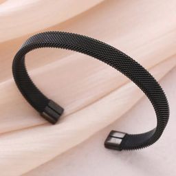 Fashion Frill Silver Plated Stainless Steel Cuff Bracelet-image-85