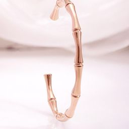 Rubans Rose Gold Plated Stainless Steel Tarnish Free Waterproof Demi-Fine Bamboo Bracelet-image-12