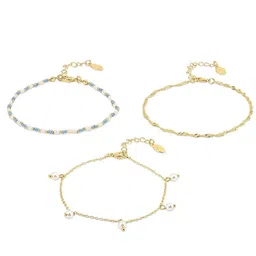 Accessorize Set of 3 Artificial Beads Anklet image 3