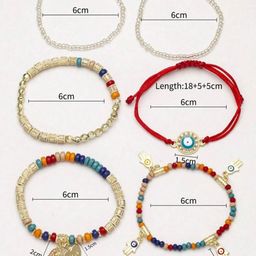 DressBerry Set Of 6 Gold-Plated Multi layer Bracelet image 3