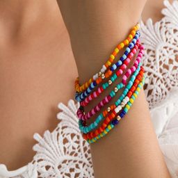 AQUASTREET Women Set Of 7 Stone Beaded Bracelet-image-5