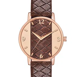 PERCLUTION ENTERPRISE Women Brown Printed Dial & Brown Leather Bracelet Style Straps Analogue Watch-image-86