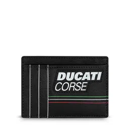 DUCATI CORSE Men Typography Printed Leather Card Holder-35