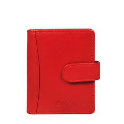 CALFNERO Unisex Red Leather Card Holder-58