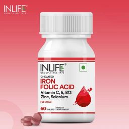 INLIFE Iron + Folic Acid,  Unflavoured  60 tablet(s)  image 1