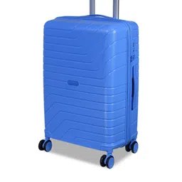 ROMEING Tuscany Blue Textured Hard-Sided Medium Polypropylene Trolley Suitcase-image-90