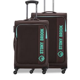Stony Brook by Nasher Miles Set of 2 Printed Soft Side Brown Trolley Bags-53