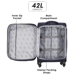 THE CLOWNFISH Textured Soft-Case Medium Trolley Bag image 2