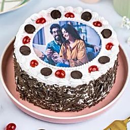 Round Black Forest Photo Cake Half Kg-12