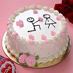 Pretty Propose Pineapple Cake Eggless Half Kg-image-75