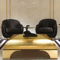 Megacosm Coffee Table In Electroplated Brass Finish-image-2