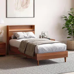 durian Alister Single Bed In Brown Colour With LED Lights-picture-45