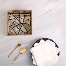 the home co. Crisscross Collection Blue & White Wood Tissue Holder-picture-16