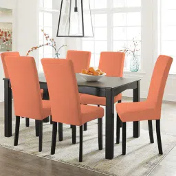 hotkei Peach Polycotton Solid 14x18 Inches Chair Covers (Pack of 6)-picture-12