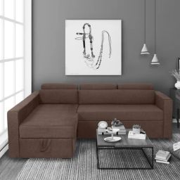 casacraft from pepperfry Antonio RHS Fabric Sofa Cum Bed in Chestnut Brown Colour-picture-18