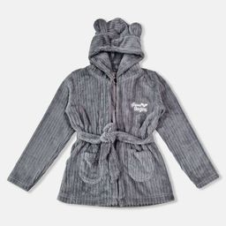 Here&Now X Game Begins Girls Self-Striped Fleece Fuzzy Longline Open Front Jacket-image-55