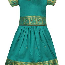 Wish Karo Girls Woven Design Zari Art Silk Ready To Wear Lehenga & Choli-picture-17