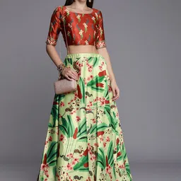 Kaizen TEXO FAB Printed Semi-Stitched Lehenga & Unstitched Choli-picture-50