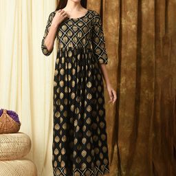 AAYUMI Women Ethnic Motifs Striped Anarkali Kurta-16