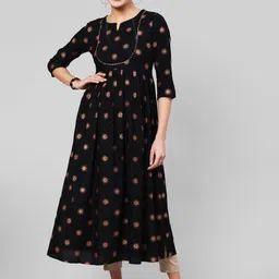 KIMAYRA Floral Printed Gotta Patti Anarkali Kurta-30