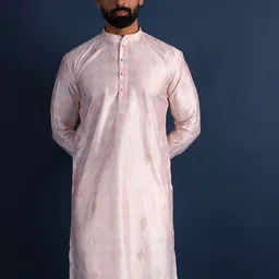 Lightpole Men Thread Work Handloom Anarkali Kurta-picture-44