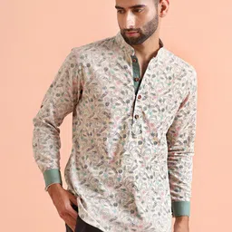 KISAH Men Printed Mirror Work Anarkali Short Kurta-picture-25