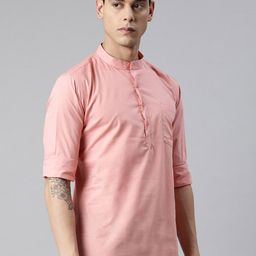 THE SOUL PATROL Mandarin Collar Pure Cotton Straight Short Kurta-image-18
