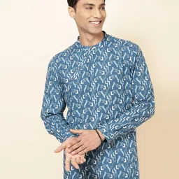 Fabindia Ethnic Motifs Printed Slim Fit Cotton Kurta-picture-19
