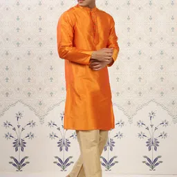 Ode by House of Pataudi Mandarin Collar Thread Work Kurta-picture-33