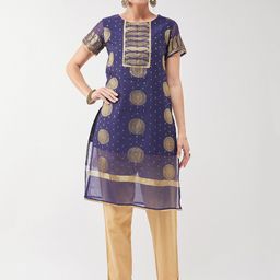 Pannkh Woven Design Gotta Patti Kurta-image-66
