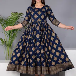 Pristyle Women Paisley Printed Sequinned Maternity Anarkali Kurta-45