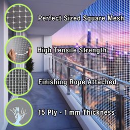 ARMORX White Anti-Bird Net UV-Stabilized HDPE Multi-Filament Net with Installation Kit & Tying Ropes Attached - White - 6ftx10ft image 4