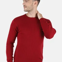 Monte Carlo Men Maroon Ribbed Pullover-image-89