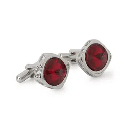 Alvaro Castagnino Men Maroon Stone Studded Cufflink-image-9