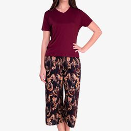 evolove Women Maroon Night suit-image-28