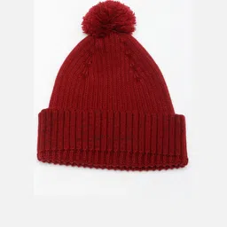 Bharatasya Men Maroon Solid Beanie Cap-picture-23