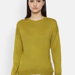 Van Heusen Woman Olive Green Acrylic Pullover-image-127