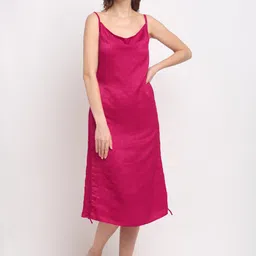EROTISSCH Pink Solid Nightdress-image-38