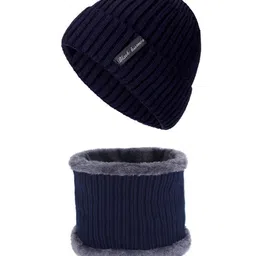 iSWEVEN Unisex Blue Beanie-image-21