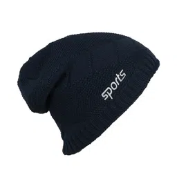 iSWEVEN Unisex Navy Blue Wool Beanie-33