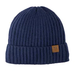iSWEVEN Unisex Blue Woolen Beanie-picture-25