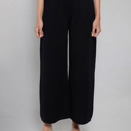 AURELIA Women Black Knitted Ethnic Palazzos-image-70