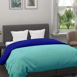 Clasiko Turquoise Blue AC Room 233 GSM Reversible Double Bed Comforter-11