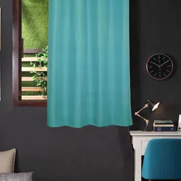 Lushomes Turquoise Blue Heavy Polyester Waterproof Window Curtain-10