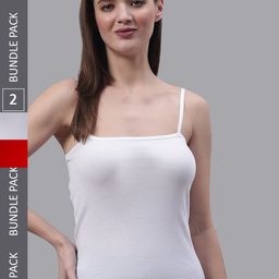 FBAR Pack Of 2 Non Padded Pure Cotton Camisoles-image-79