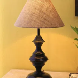 Devansh Beige Iron Traditional Bedside Standard Table Lamp-39