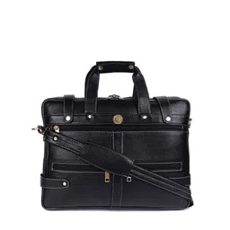 HiLEDER Unisex Pure Leather Stylish Business Briefcase Laptop Bag-image-47